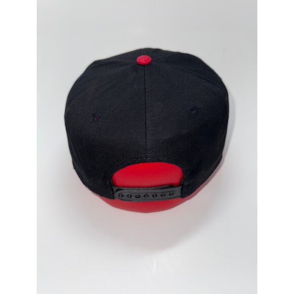Vintage Chicago Bulls AJD Snapback Hat 90s NBA Jordan Black Red - Picture 3 of 5